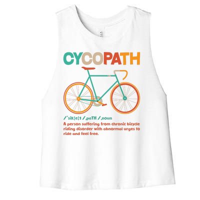 Retro Style Colors Cycopath Definition Women's Racerback Cropped Tank