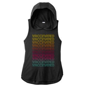 Retro Style Rainbow Vaccinated Ladies PosiCharge Tri-Blend Wicking Draft Hoodie Tank