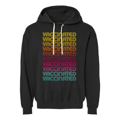 Retro Style Rainbow Vaccinated Garment-Dyed Fleece Hoodie