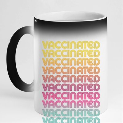 Retro Style Rainbow Vaccinated 11oz Black Color Changing Mug