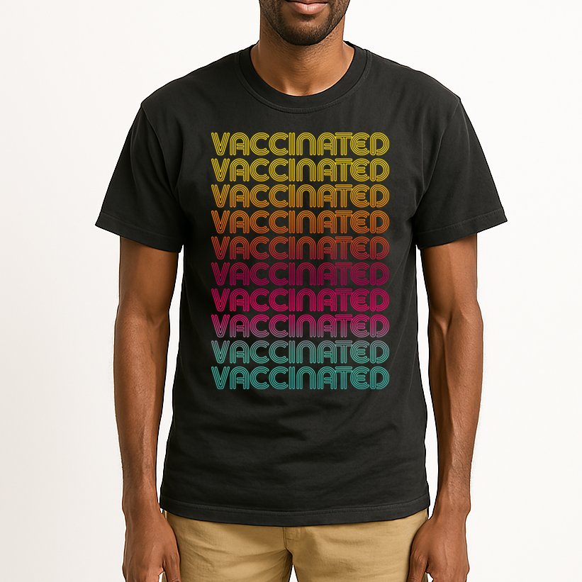 Retro Style Rainbow Vaccinated Tall T-Shirt
