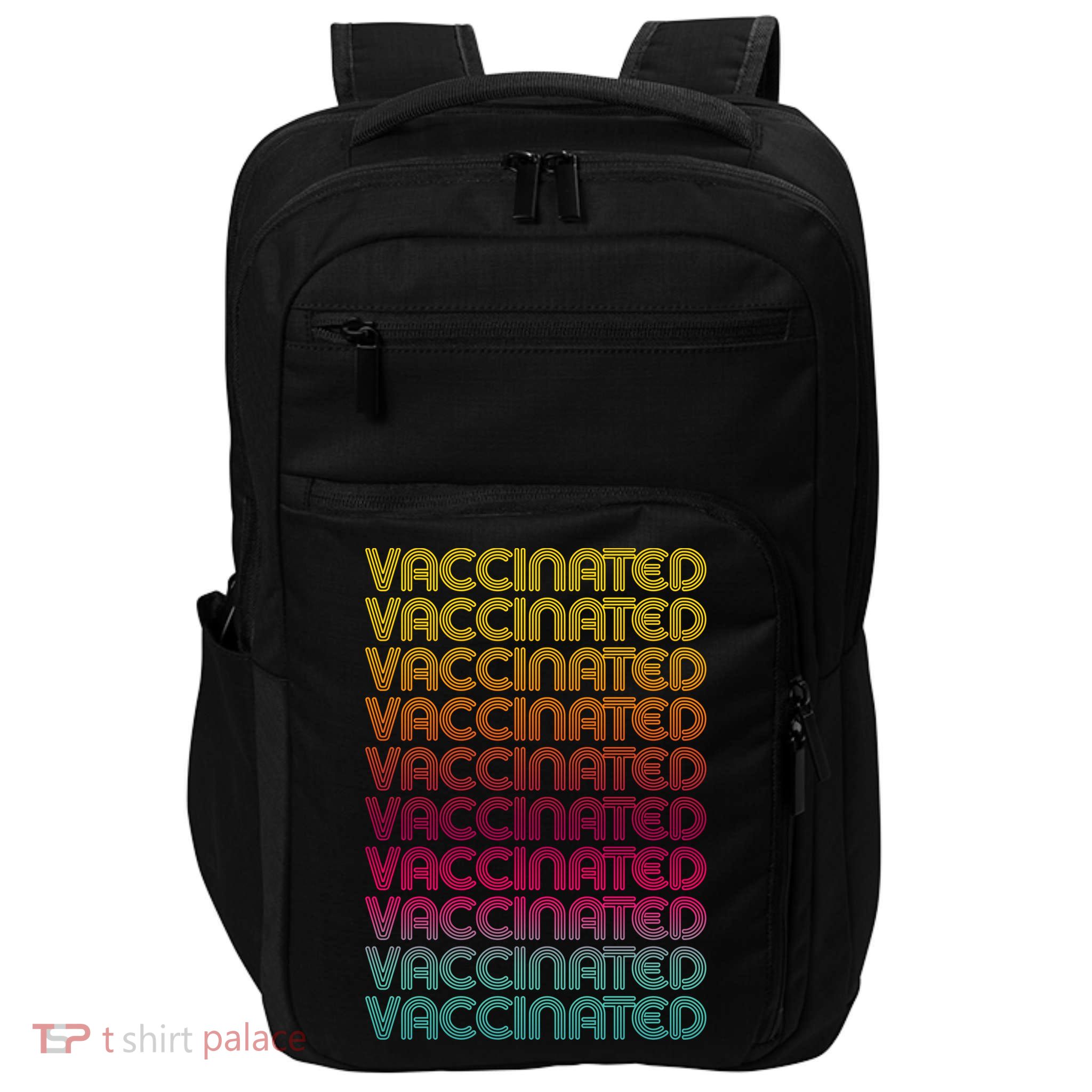 Retro Style Rainbow Vaccinated Impact Tech Backpack