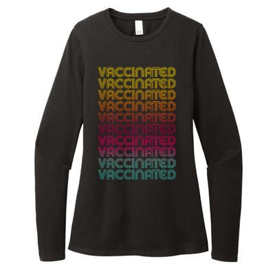 Retro Style Rainbow Vaccinated Womens CVC Long Sleeve Shirt