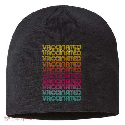 Retro Style Rainbow Vaccinated Sustainable Beanie