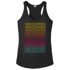 Retro Style Rainbow Vaccinated Ladies PosiCharge Competitor Racerback Tank