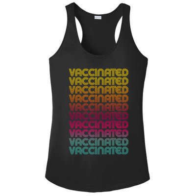Retro Style Rainbow Vaccinated Ladies PosiCharge Competitor Racerback Tank