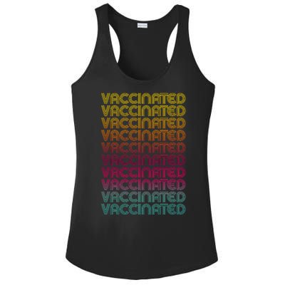 Retro Style Rainbow Vaccinated Ladies PosiCharge Competitor Racerback Tank