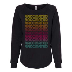 Retro Style Rainbow Vaccinated Womens California Wash Sweatshirt