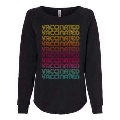 Retro Style Rainbow Vaccinated Womens California Wash Sweatshirt