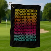Retro Style Rainbow Vaccinated Golf Towel