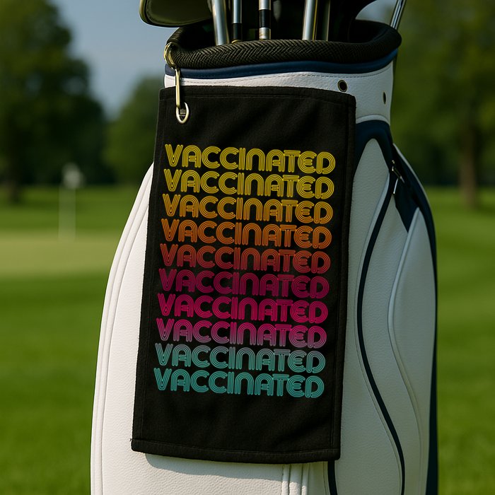 Retro Style Rainbow Vaccinated Golf Towel