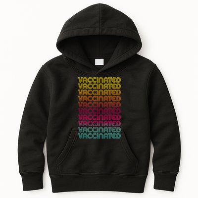 Retro Style Rainbow Vaccinated Kids Hoodie