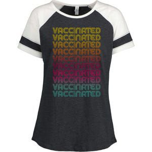 Retro Style Rainbow Vaccinated Enza Ladies Jersey Colorblock Tee