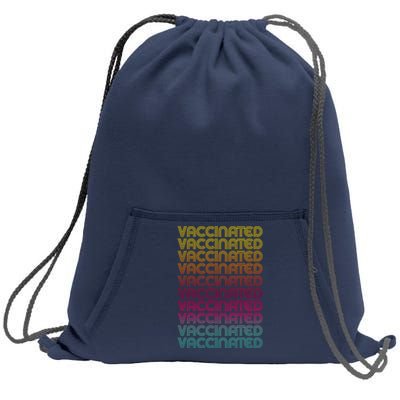 Retro Style Rainbow Vaccinated Sweatshirt Cinch Pack Bag