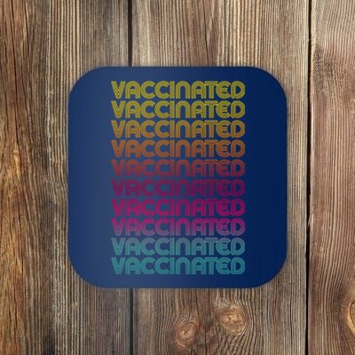 Retro Style Rainbow Vaccinated Coaster