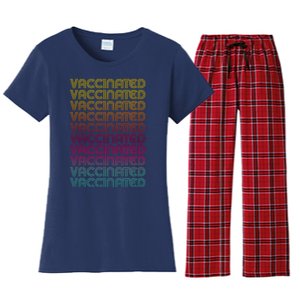 Retro Style Rainbow Vaccinated Women's Flannel Pajama Set