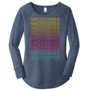 Retro Style Rainbow Vaccinated Women's Perfect Tri Tunic Long Sleeve Shirt