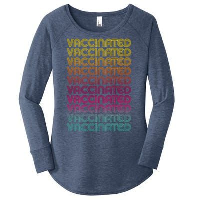 Retro Style Rainbow Vaccinated Women's Perfect Tri Tunic Long Sleeve Shirt