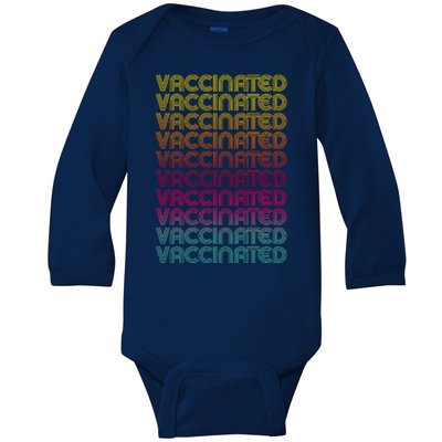 Retro Style Rainbow Vaccinated Baby Long Sleeve Bodysuit