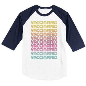 Retro Style Rainbow Vaccinated Baseball Sleeve Shirt