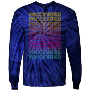 Retro Style Rainbow Vaccinated Tie-Dye Long Sleeve Shirt