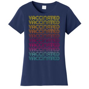 Retro Style Rainbow Vaccinated Women's T-Shirt