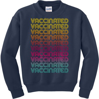 Retro Style Rainbow Vaccinated Kids Sweatshirt