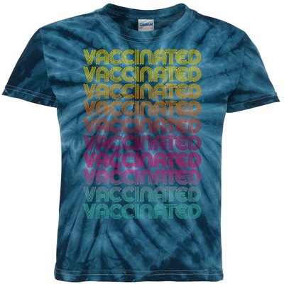 Retro Style Rainbow Vaccinated Kids Tie-Dye T-Shirt