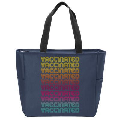 Retro Style Rainbow Vaccinated Zip Tote Bag