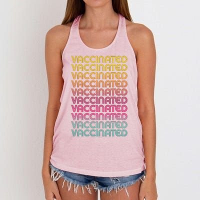 Retro Style Rainbow Vaccinated Women's Knotted Racerback Tank