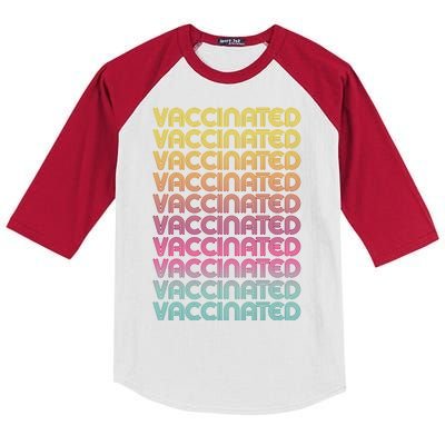 Retro Style Rainbow Vaccinated Kids Colorblock Raglan Jersey