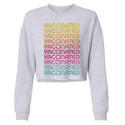 Retro Style Rainbow Vaccinated Cropped Pullover Crew