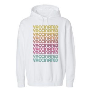 Retro Style Rainbow Vaccinated Garment-Dyed Fleece Hoodie