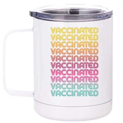 Retro Style Rainbow Vaccinated 12 oz Stainless Steel Tumbler Cup