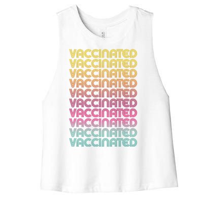 Retro Style Rainbow Vaccinated Women's Racerback Cropped Tank