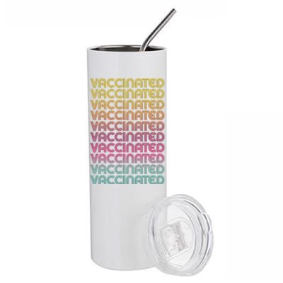 Retro Style Rainbow Vaccinated Stainless Steel Tumbler