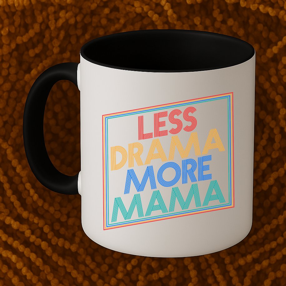 Retro Styled Less Drama More Mama Mug