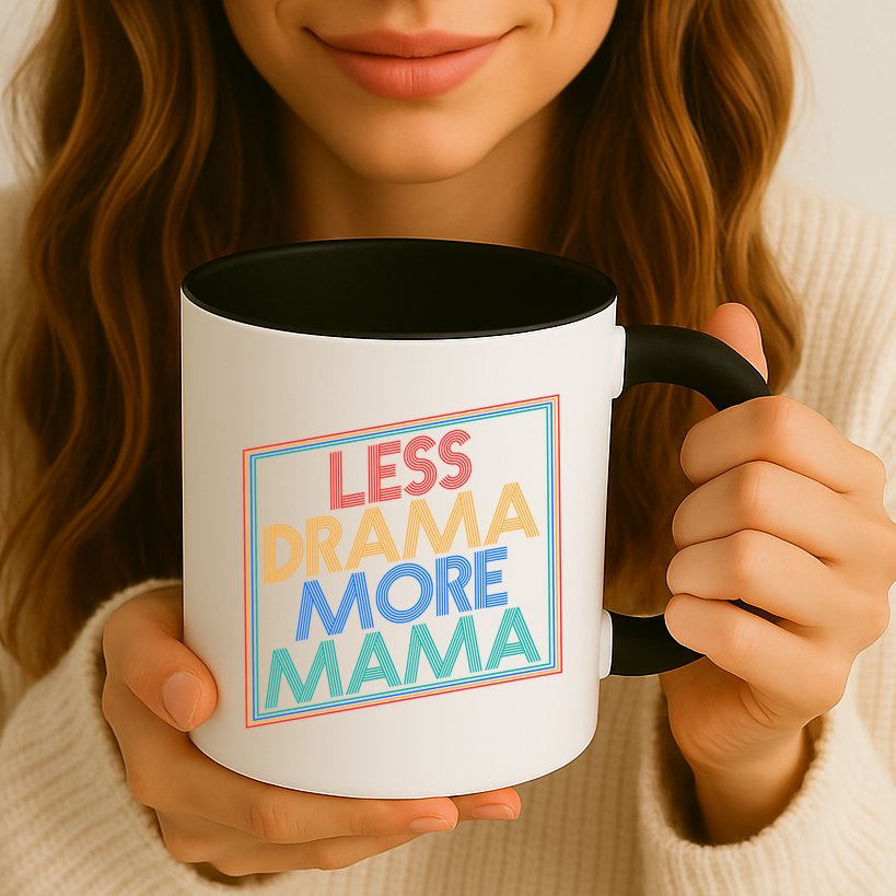 Retro Styled Less Drama More Mama Mug
