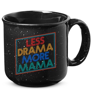 Retro Styled Less Drama More Mama 15oz Campfire Ceramic Mug