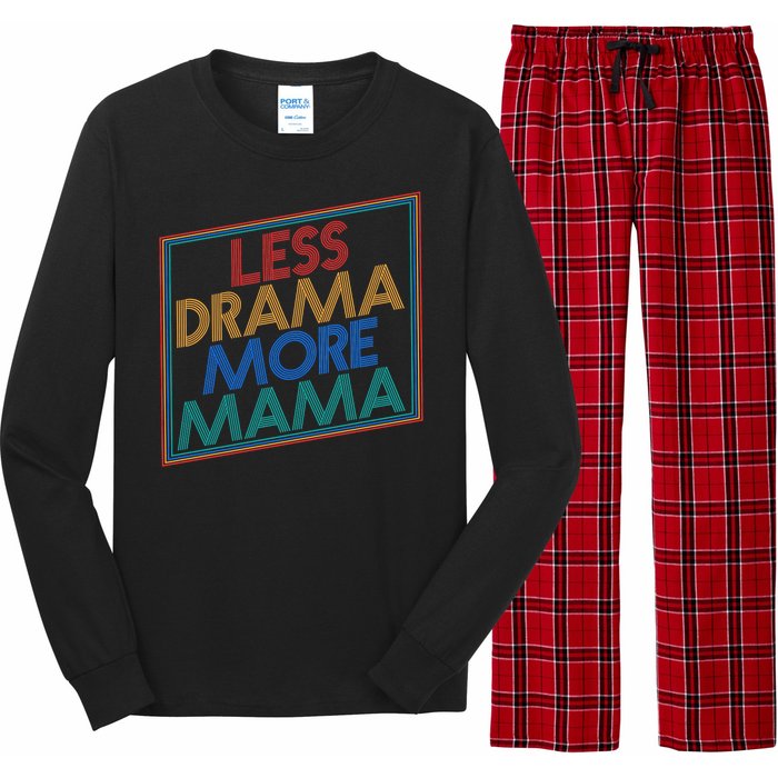 Retro Styled Less Drama More Mama Long Sleeve Pajama Set