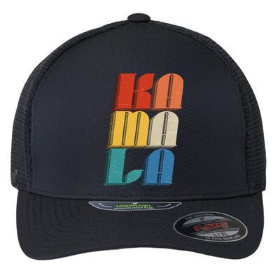 Retro Styled Text Kamala Harris Flexfit Unipanel Trucker Cap
