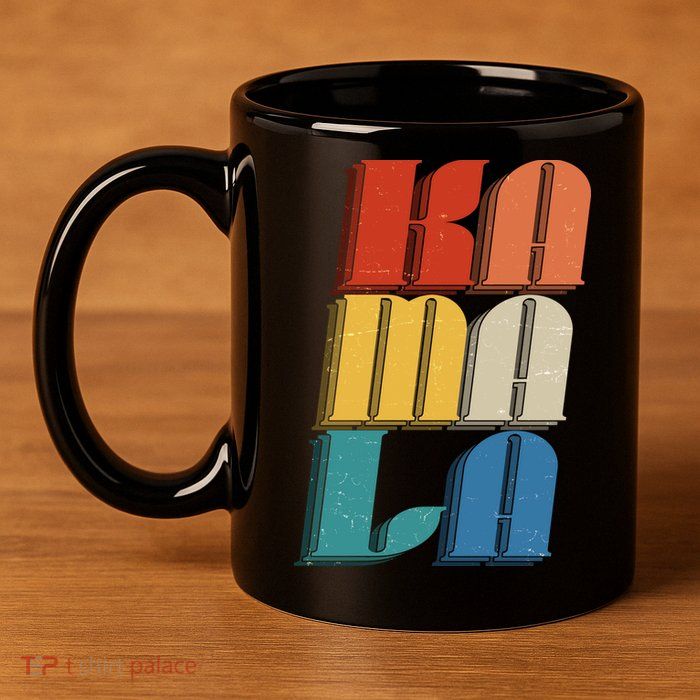 Retro Styled Text Kamala Harris 11oz C Handle Ceramic Mug