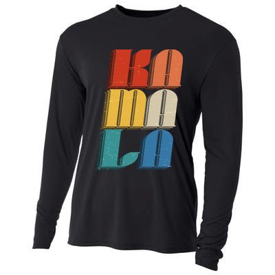 Retro Styled Text Kamala Harris Cooling Performance Long Sleeve Crew