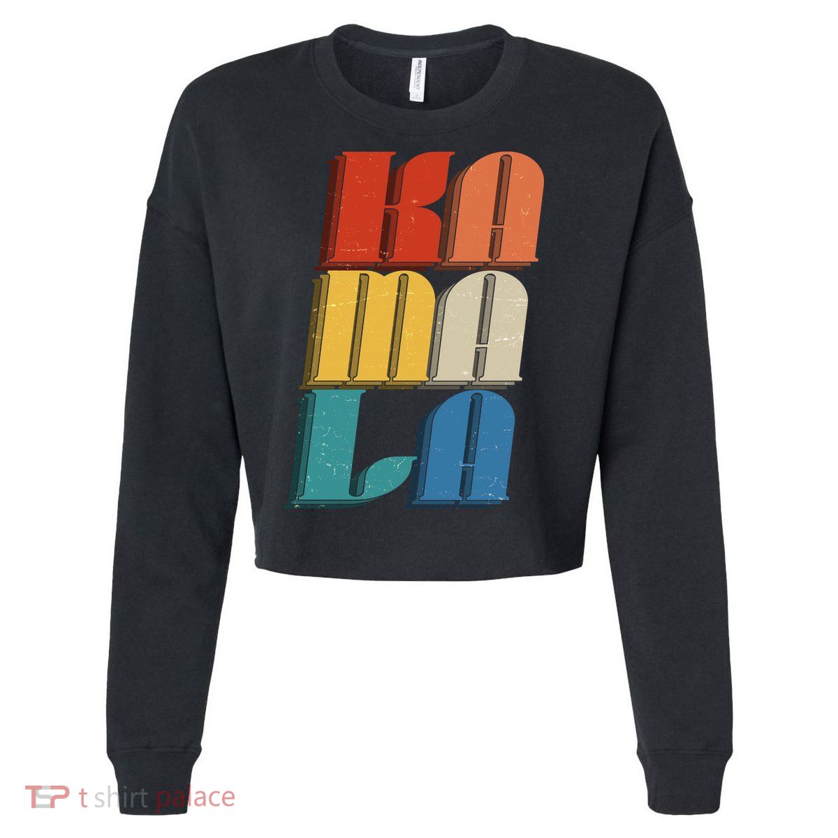 Retro Styled Text Kamala Harris Cropped Pullover Crew