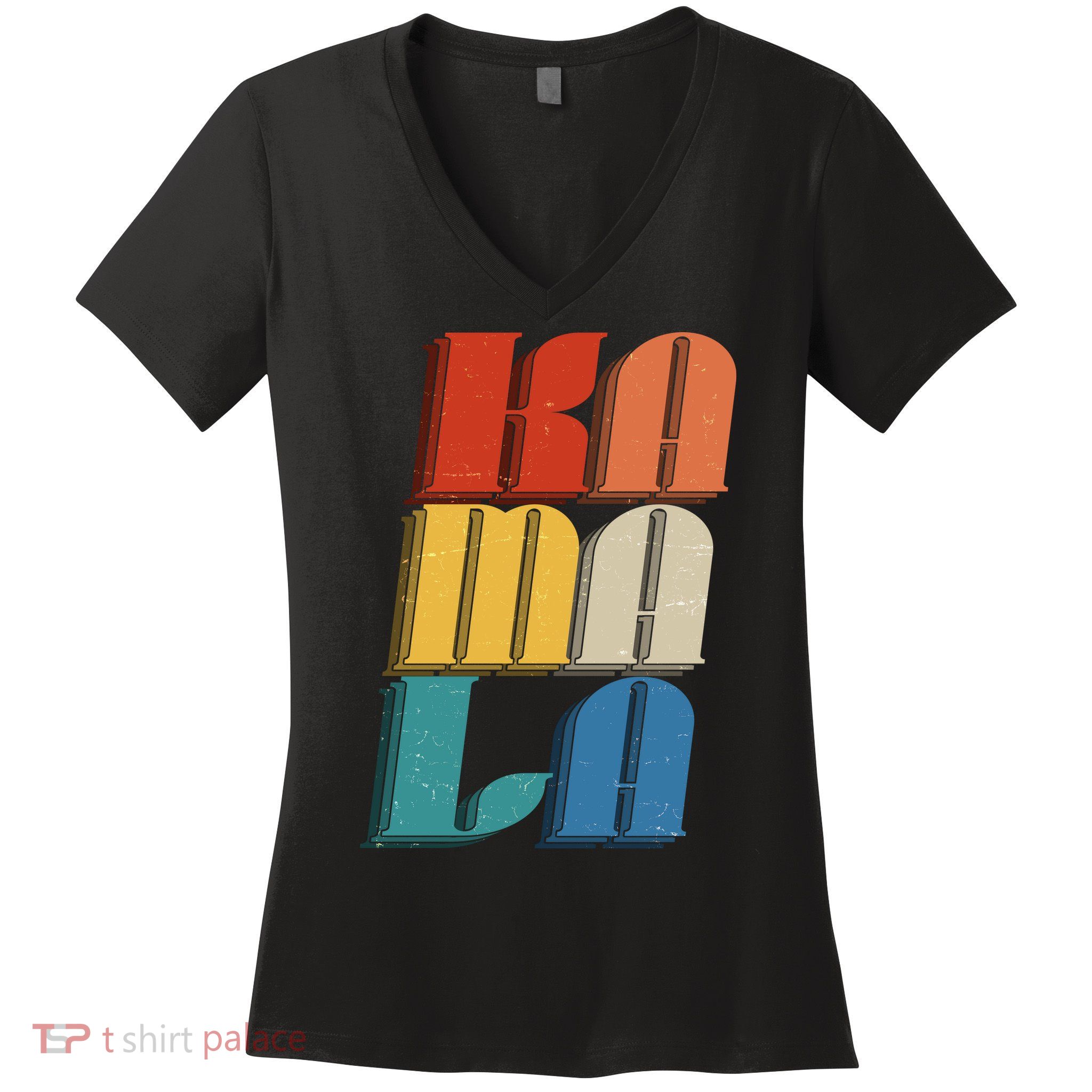 Retro Styled Text Kamala Harris Women's V-Neck T-Shirt