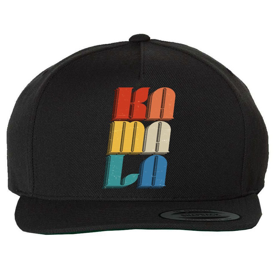 Retro Styled Text Kamala Harris Wool Snapback Cap