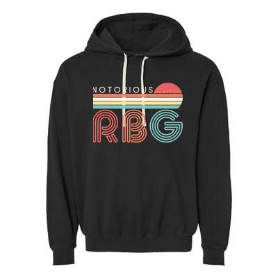 Retro Sun Notorious RBG Ruth Bader Ginsburg Tribute Garment-Dyed Fleece Hoodie