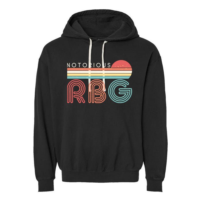 Retro Sun Notorious RBG Ruth Bader Ginsburg Tribute Garment-Dyed Fleece Hoodie