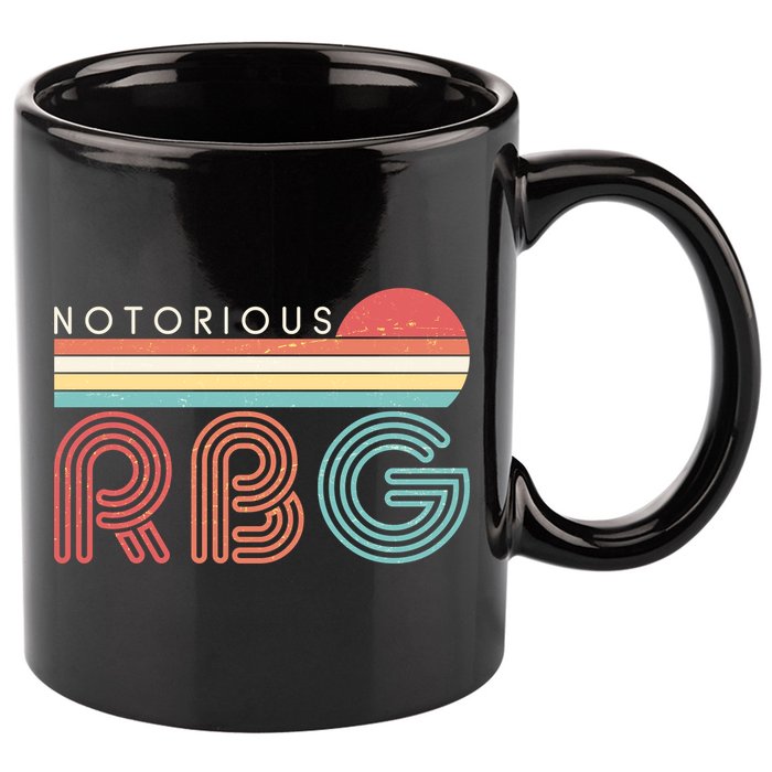 Retro Sun Notorious RBG Ruth Bader Ginsburg Tribute 11oz C Handle Ceramic Mug