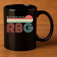 Retro Sun Notorious RBG Ruth Bader Ginsburg Tribute 11oz C Handle Ceramic Mug
